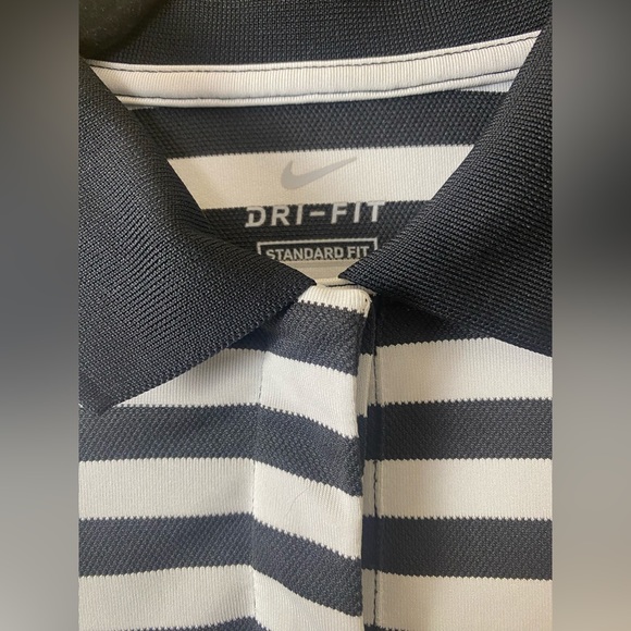 Nike Polo Shirt Women / Black and White Striped size S - Picture 3 of 4